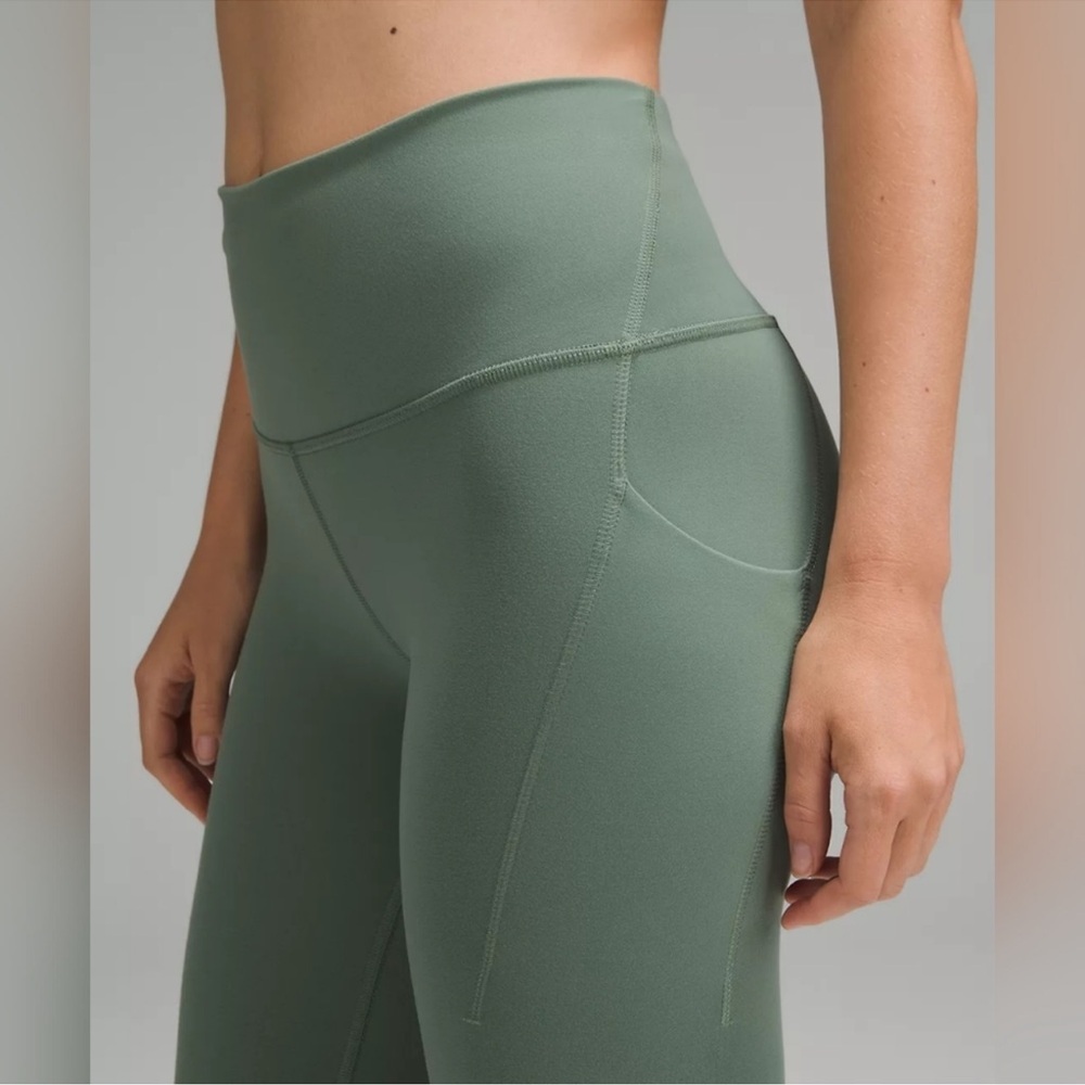 NWT Lululemon Wunder Train High-Rise Tight with Pockets 25" Grey Eucalyptus 0 - Picture 3 of 13